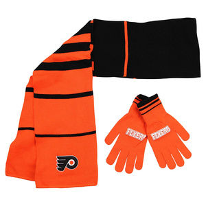 PHILADELPHIA FLYERS KNIT SCARF AND GLOVES 2PC SET NEW